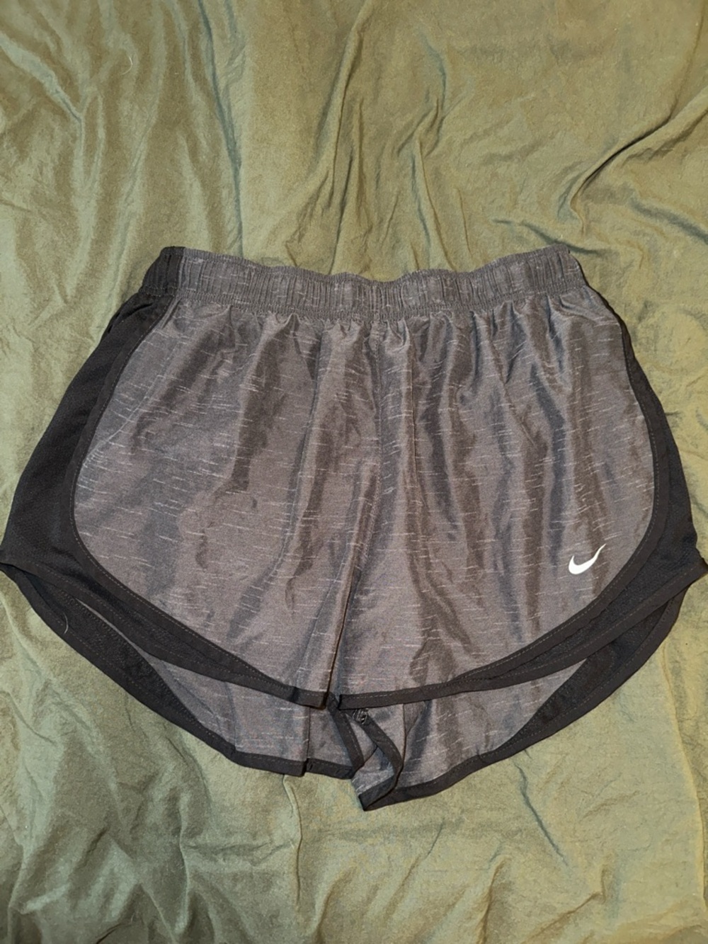 Nike Women's Dark Gray Athletic Running Shorts with Black Trim